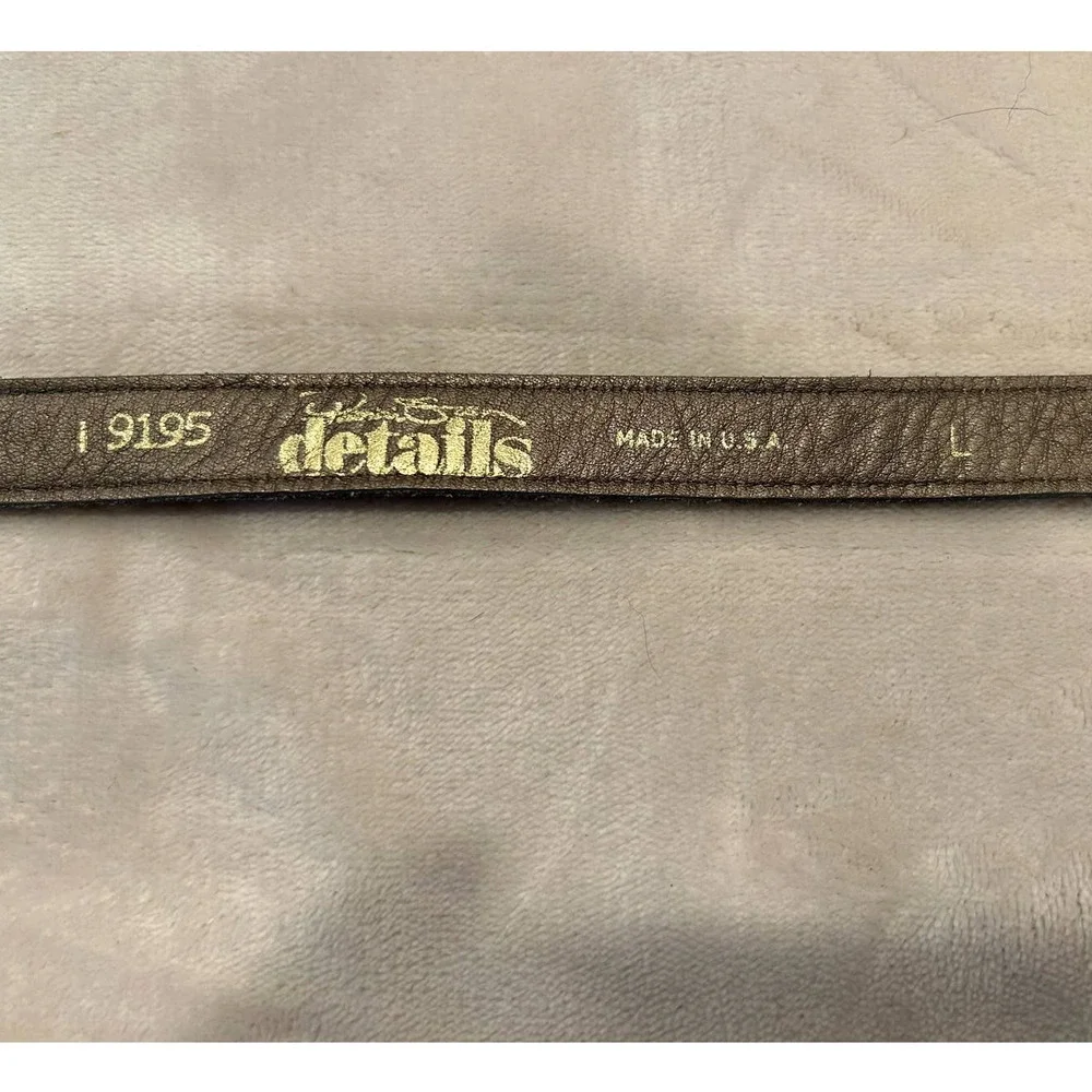Jessica Simpson Details Brown/ Taupe Belt with Brushed Silver Buckle, Size L